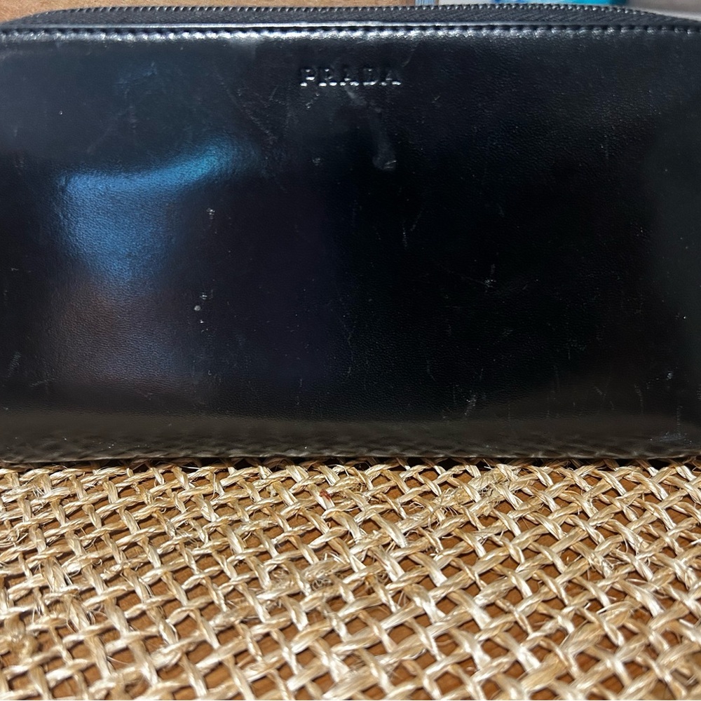 Prada Midnight Black Leather Clutch